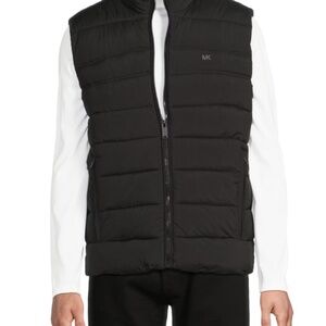 MICHAEL KORS Black Crinkle Nylon Quilted Vest $175 size 2XL(54)